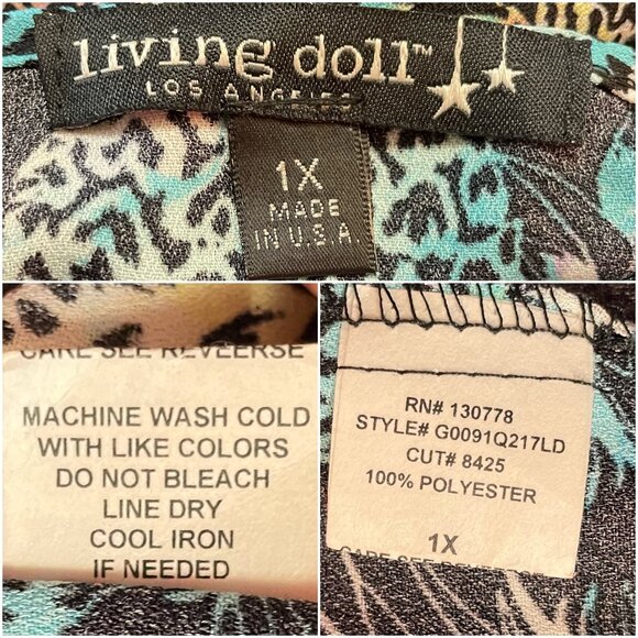 Living Doll Los Angeles Y2K Neon Pastel Pineapple Romper 1X - Picture 3 of 3